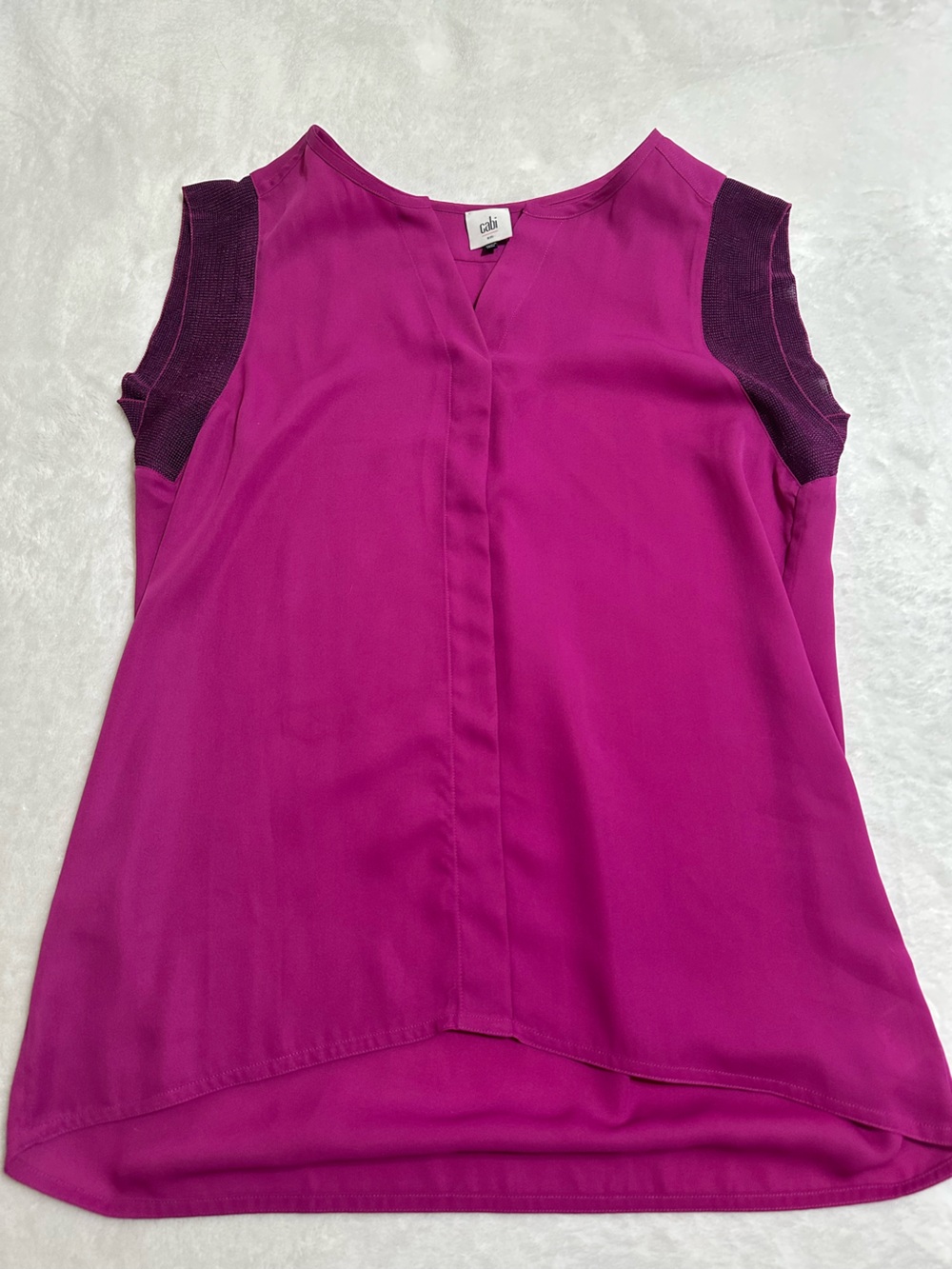 CAbi Magenta/Purple Sleeveless Blouse